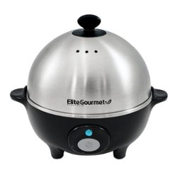 Elite Gourmet - Electric Egg Cooker - Black/Stainless Steel - Front_Zoom