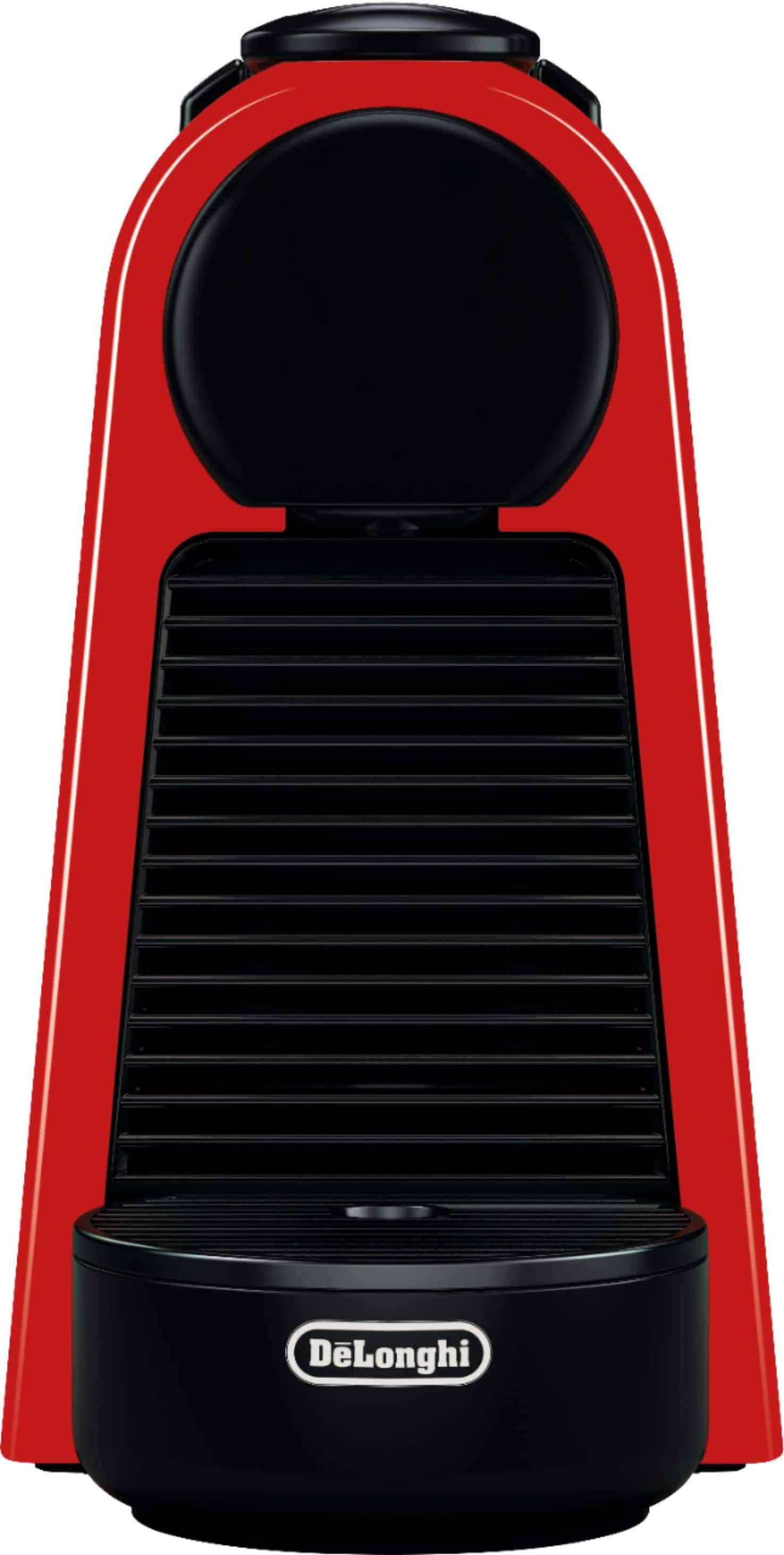 Front. Nespresso - Essenza Mini Espresso Machine by De'Longhi with Aeroccino Milk Frother - Ruby Red.