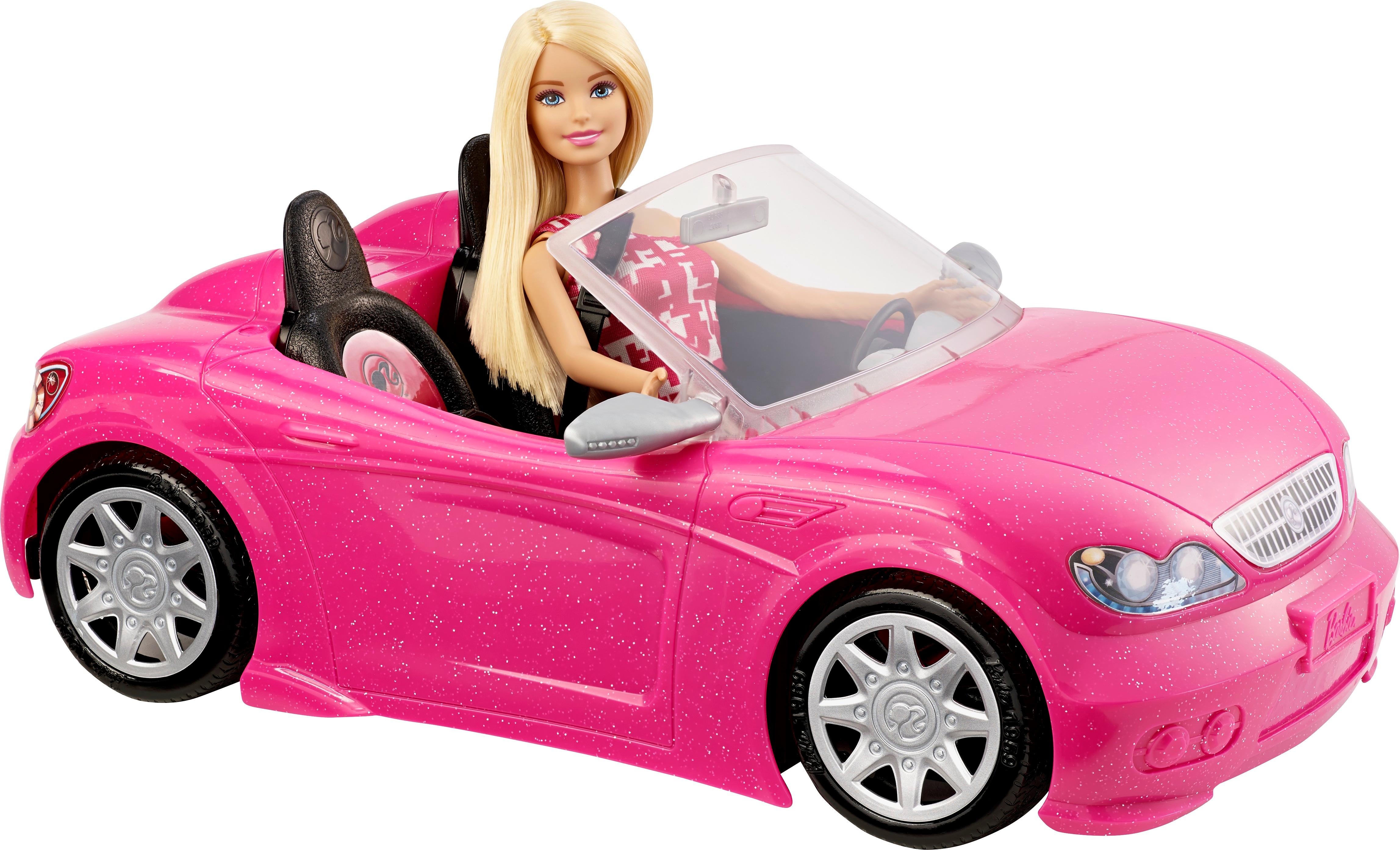 barbie doll pink car