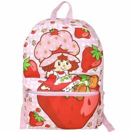 American Greetings - Strawberry Short 16" Nylon School Backpack 16" Bookbag for Girls - Pink