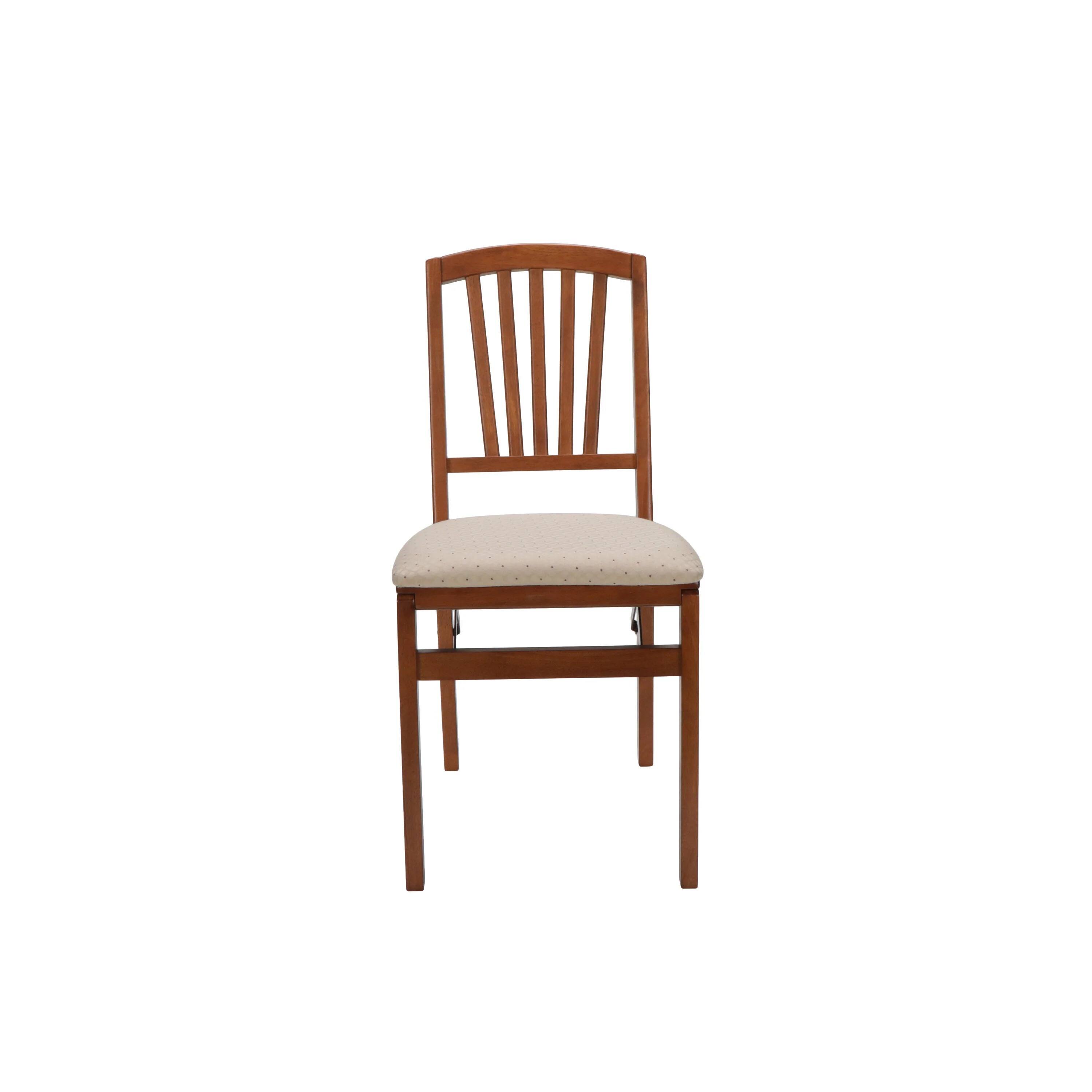Alt View 10. Stakmore - Stakmore Mission Fusion Folding Chair, Cherry Frame with Blush Fabric (Set of 2) - Brown.