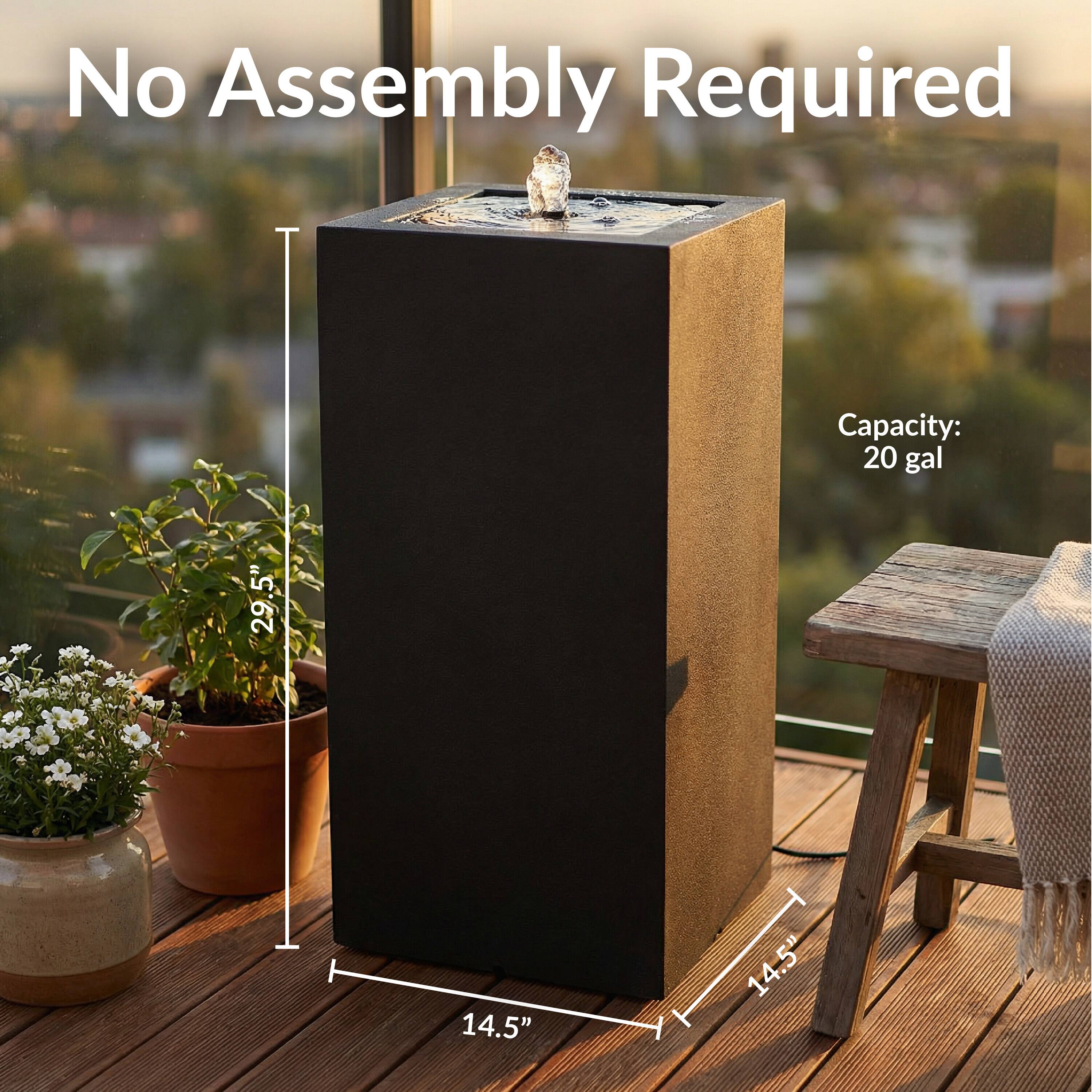 No Assembly Required  
Capacity: 20 gal  
29.5" x 14.5" x 14.5"