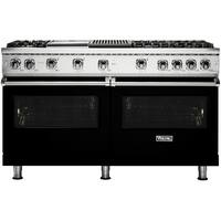 Viking - Professional 5 Series 8.0 Cu. Ft. Freestanding Double Oven Gas Convection Range - Black - Front_Zoom