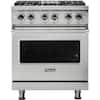 Front. Viking - 5-Series 4.7 Cu. Ft. Self-Cleaning Freestanding Dual Fuel Convection Range - Stainless Steel.