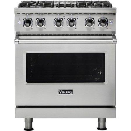 Viking - 5-Series 4.7 Cu. Ft. Self-Cleaning Freestanding Dual Fuel Convection Range - Stainless Steel
