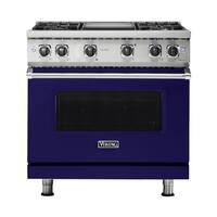 Viking - 5.1 Cu. Ft. Freestanding Gas Convection Range - Cobalt Blue - Front_Zoom