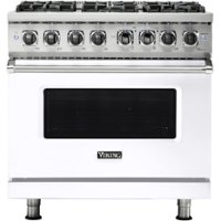 Viking - 5.6 Cu. Ft. Self-Cleaning Freestanding Dual Fuel Convection Range - White - Front_Zoom