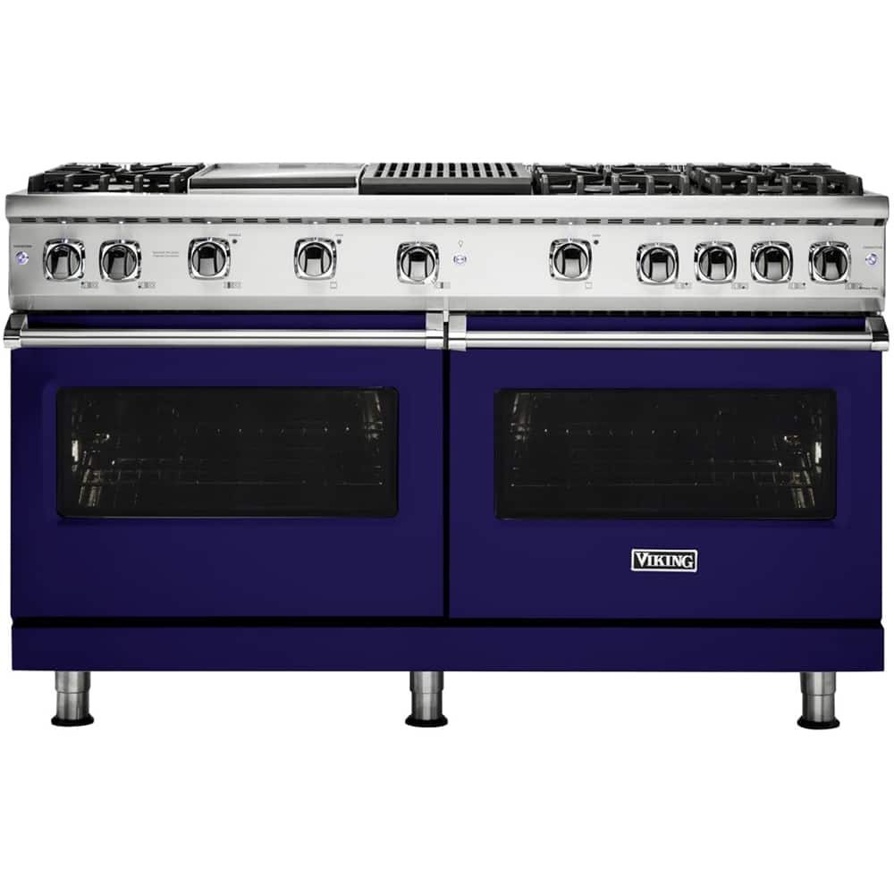 Viking - Freestanding Double Oven Gas Convection Range - Cobalt Blue - Front_Zoom