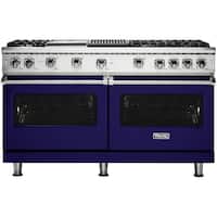Viking - Freestanding Double Oven Gas Convection Range - Cobalt Blue - Front_Zoom