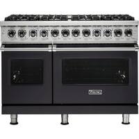 Viking - Self-Cleaning Freestanding Double Oven Dual Fuel Convection Range - Graphite Gray - Front_Zoom