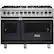 Front. Viking - Self-Cleaning Freestanding Double Oven Dual Fuel Convection Range - Graphite Gray.