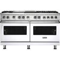 Viking - Self-Cleaning Freestanding Double Oven Dual Fuel Convection Range - White - Front_Zoom
