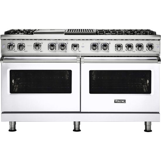 Viking 5 Series 48 in. 5.7 cu. ft. Double Oven Freestanding Gas Range with  6 Sealed Burners & Griddle - Stainless Steel