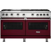 Viking - Freestanding Double Oven Gas Convection Range - Burgundy - Front_Zoom