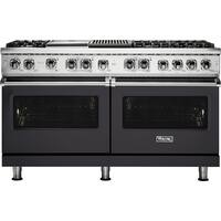 Viking - Self-Cleaning Freestanding Double Oven Dual Fuel Convection Range - Graphite Gray - Front_Zoom