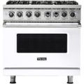 Viking - 5-Series 5.6 Cu. Ft. Self-Cleaning Freestanding Dual Fuel Convection Range - White
