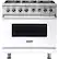 Front. Viking - 5-Series 5.6 Cu. Ft. Self-Cleaning Freestanding Dual Fuel Convection Range - White.
