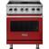 Front. Viking - 4.7 Cu. Ft. Self-Cleaning Freestanding Electric Convection Range - Apple red.