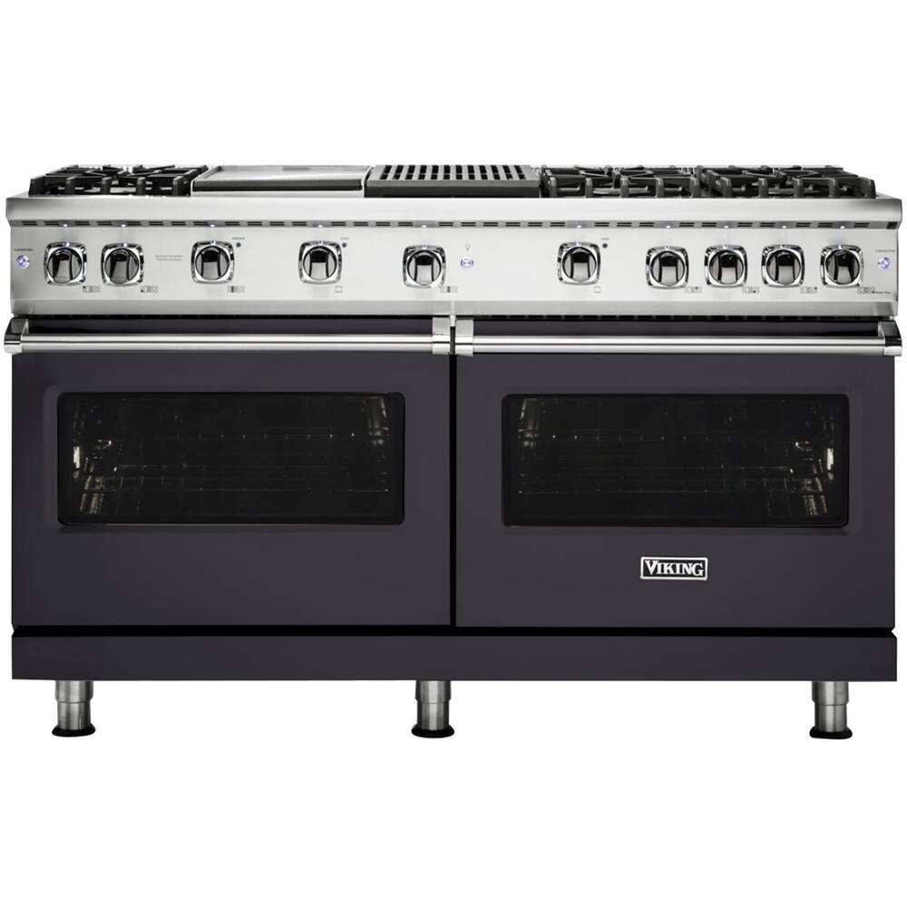 Viking - Freestanding Double Oven Gas Convection Range - Graphite Gray - Front_Zoom