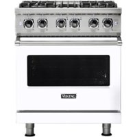 Viking - 4.7 Cu. Ft. Self-Cleaning Freestanding Dual Fuel Convection Range - White - Front_Zoom