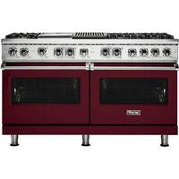 Viking - Self-Cleaning Freestanding Double Oven Dual Fuel Convection Range - Burgundy - Front_Zoom