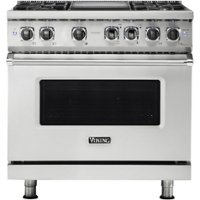 Viking - 5.6 Cu. Ft. Self-Cleaning Freestanding Dual Fuel LP Gas Convection Range - Stainless steel - Front_Zoom