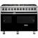 Front. Viking - Self-Cleaning Freestanding Double Oven Dual Fuel Convection Range - Black.