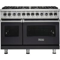 Viking - Self-Cleaning Freestanding Double Oven Dual Fuel Convection Range - Graphite Gray - Front_Zoom