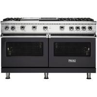 Viking - Freestanding Double Oven Gas Convection Range - Graphite Gray - Front_Zoom