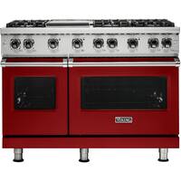 Viking - Freestanding Double Oven Gas Convection Range - Apple Red - Front_Zoom