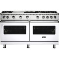 Viking - Freestanding Double Oven Gas Convection Range - White - Front_Zoom