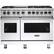 Front. Viking - 5-Series Dual Fuel Self-Clean 48"W Sealed Burner Range - White.