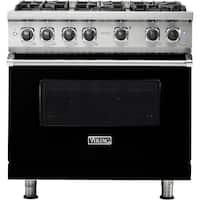 Viking - 5.1 Cu. Ft. Freestanding Gas Convection Range - Black - Front_Zoom