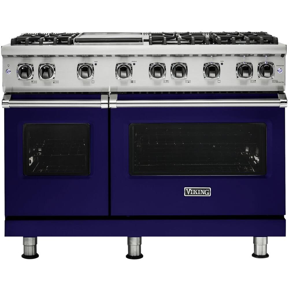 Viking - Freestanding Double Oven Gas Convection Range - Cobalt Blue - Front_Zoom