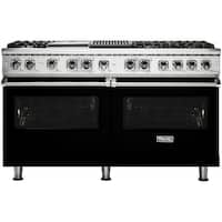 Viking - Self-Cleaning Freestanding Double Oven Dual Fuel Convection Range - Black - Front_Zoom
