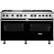 Front. Viking - Self-Cleaning Freestanding Double Oven Dual Fuel Convection Range - Black.