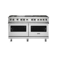 Viking - 5-Series Dual Fuel Self-Clean 60"W Sealed Burner Range - Stainless Steel - Front_Zoom