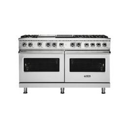 Viking - 5-Series Dual Fuel Self-Clean 60"W Sealed Burner Range - Stainless Steel