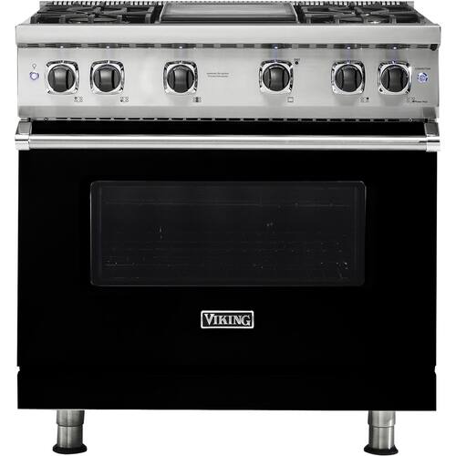 Viking - 5.1 Cu. Ft. Freestanding Gas Convection Range - Black