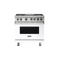 Viking - 5.6 Cu. Ft. Self-Cleaning Freestanding Dual Fuel Convection Range - White - Front_Zoom