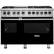 Front. Viking - Self-Cleaning Freestanding Double Oven Dual Fuel Convection Range - Black.
