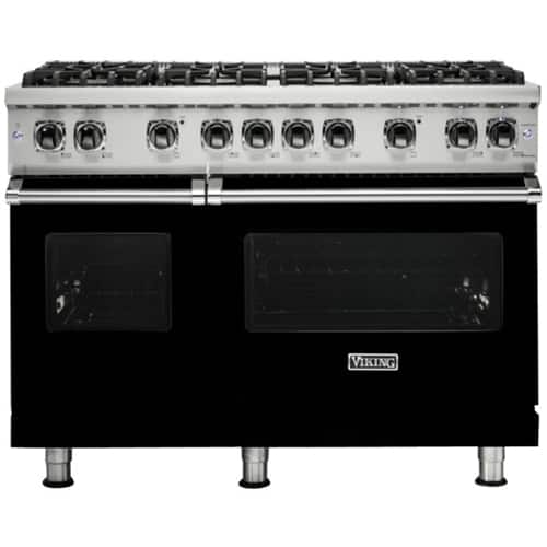 Viking - Freestanding Double Oven LP Gas Convection Range - Black