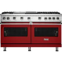 Viking - Freestanding Double Oven Gas Convection Range - Apple Red - Front_Standard