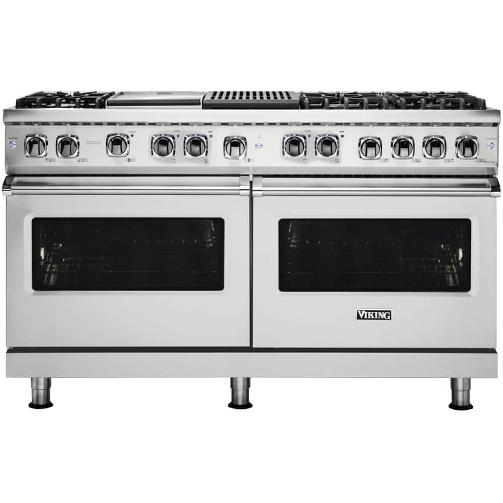 Viking - 5-Series Dual Fuel Self-Clean 60"W Sealed Burner Range - Stainless Steel - Front_Zoom