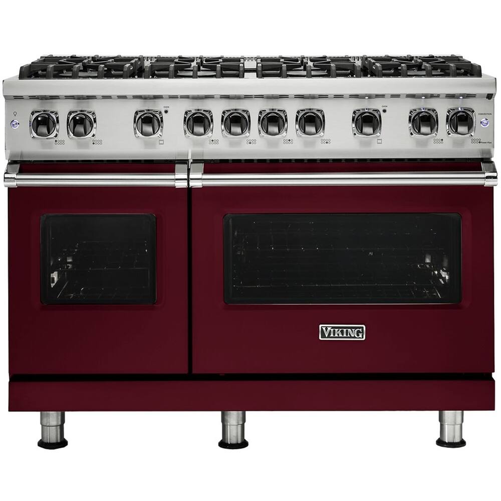Viking - Freestanding Double Oven Gas Convection Range - Burgundy - Front_Zoom