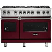 Viking - Freestanding Double Oven Gas Convection Range - Burgundy - Front_Zoom