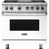 Front. Viking - 5-Series 5.6 Cu. Ft. Self-Cleaning Freestanding Dual Fuel Convection Range - White.
