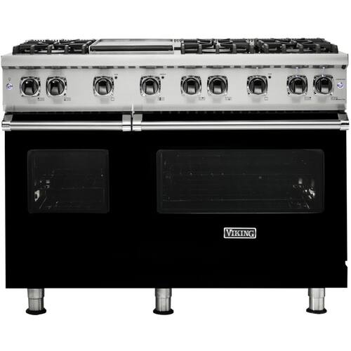 Viking - Professional 5 Series 6.1 Cu. Ft. Freestanding Double Oven Gas Convection Range - Black