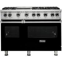 Viking - Professional 5 Series 6.1 Cu. Ft. Freestanding Double Oven Gas Convection Range - Black - Front_Zoom