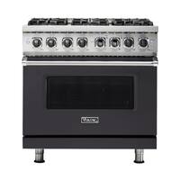 Viking - 5.6 Cu. Ft. Self-Cleaning Freestanding Dual Fuel Convection Range - Graphite Gray - Front_Zoom